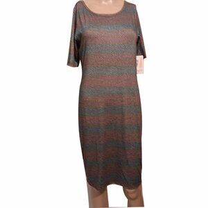 Lularoe Teal and Orange Short Sleeve‎ Dress Size Medium